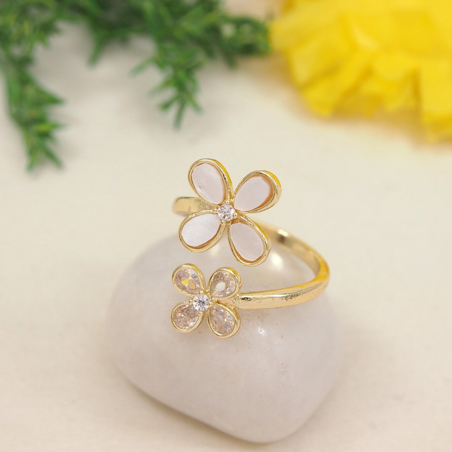 Saheli Gold Plated Adjustable Finger Ring