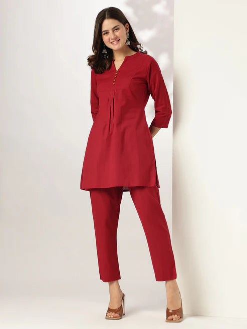 Saheli Cotton Solid A-line Co-ord Set