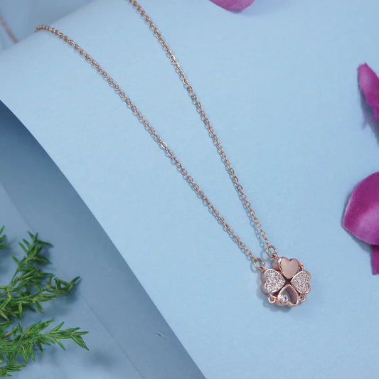 Saheli Stainless Steel Hearts Magnet Pendent Necklace