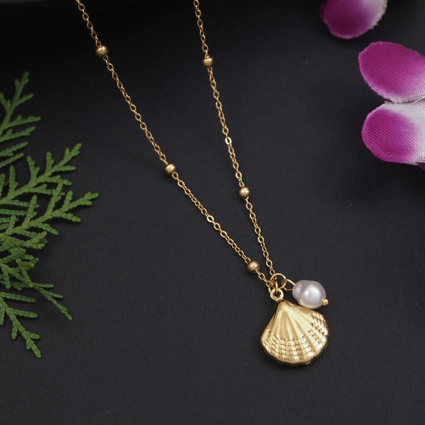 Saheli Stainless Steel Gold Necklace