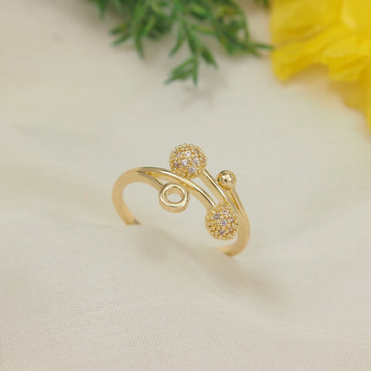 Saheli Gold Plated Adjustable Finger Ring