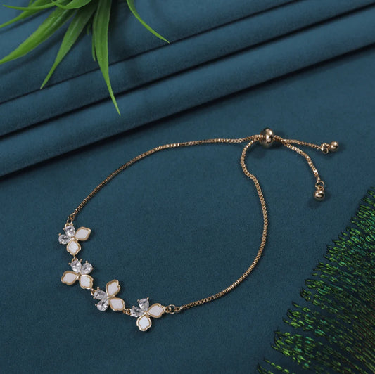 Saheli Korean Gold/Silver/Rosegold Plated Butterfly Link Adjustable Bracelet