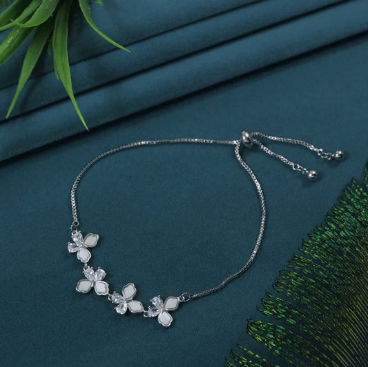 Saheli Korean Gold/Silver/Rosegold Plated Butterfly Link Adjustable Bracelet