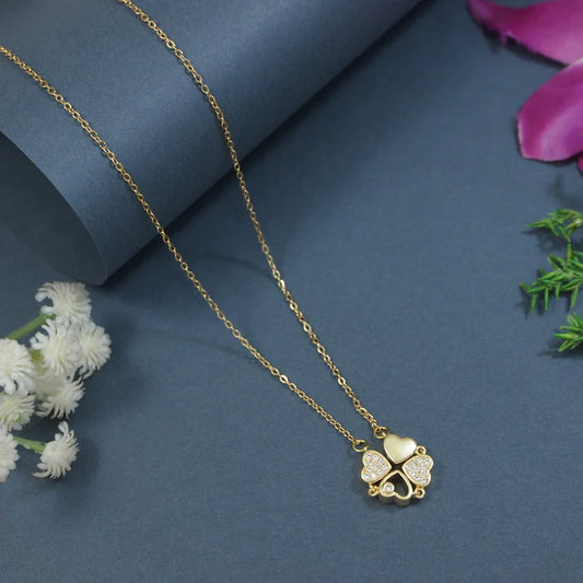 Saheli Stainless Steel Hearts Magnet Pendent Necklace