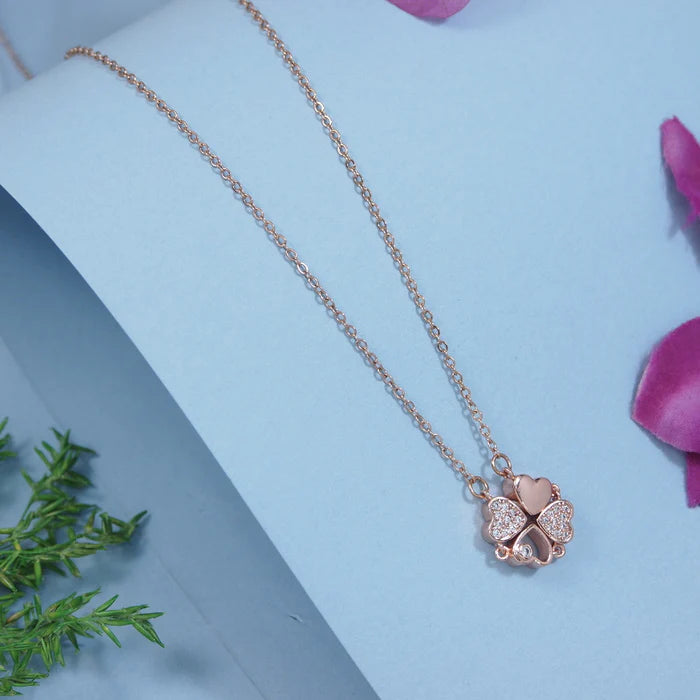 Saheli Stainless Steel Hearts Magnet Pendent Necklace